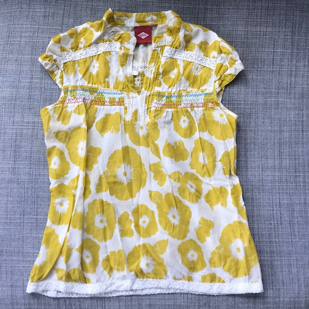 Oilily Yellow and White Floral Print Blouse
